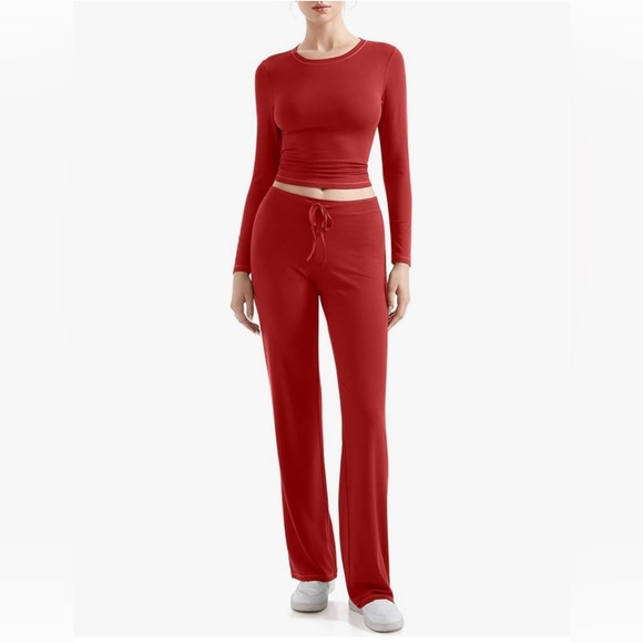 SUUKSESS Women 2 Piece Lounge Matching Sets Going Out Straight Wide Leg Pants - Picture 1 of 6